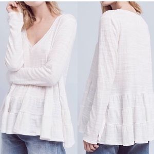 Anthropologie Deletta Tiered Peplum Top